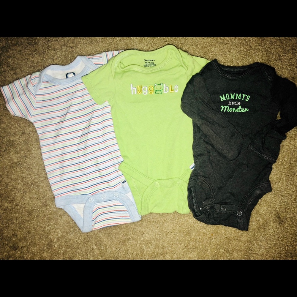Gently used newborn onsies BUNDLE OF 3
